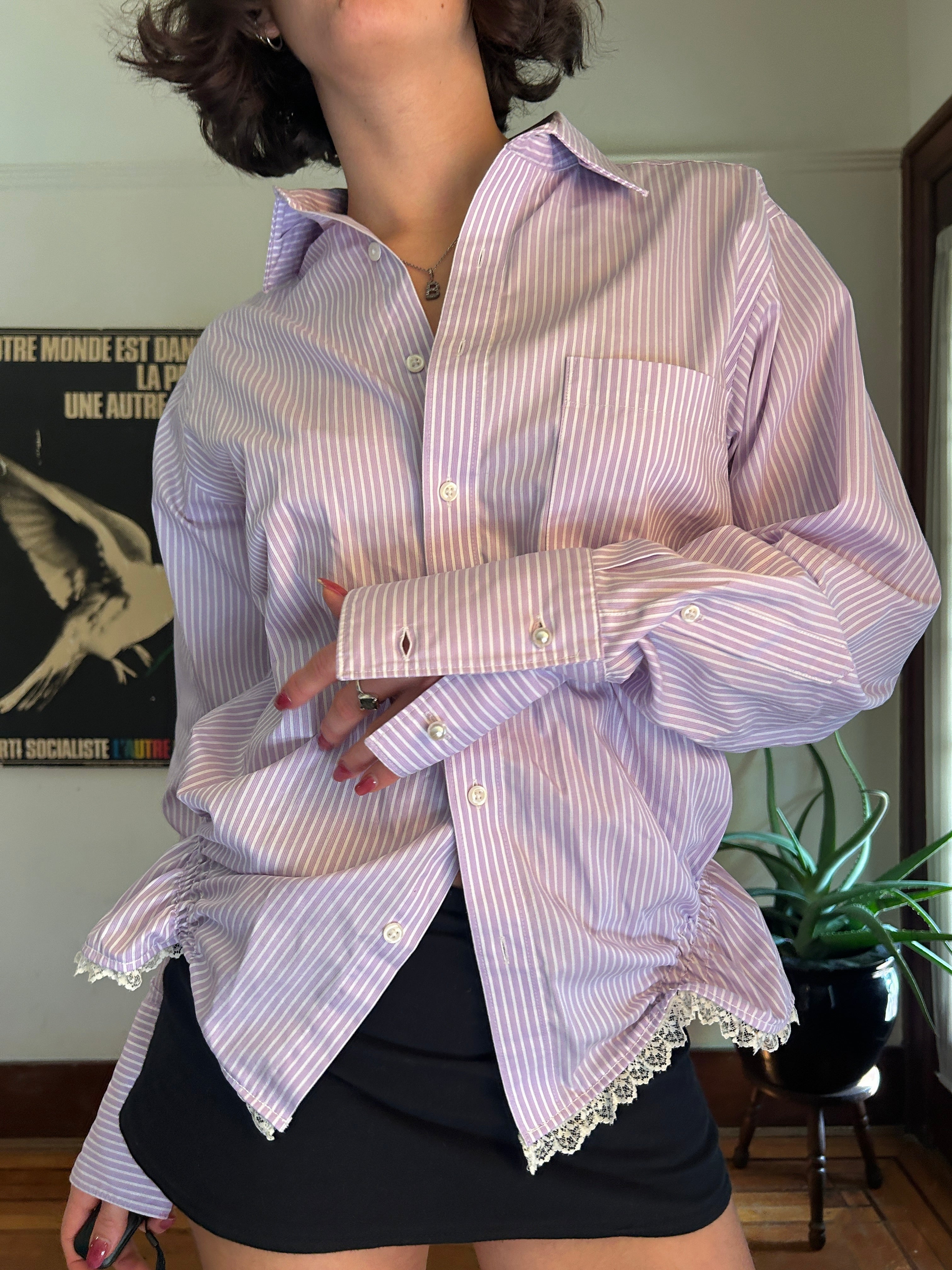 The Pearl One -Upcycled Mens Button Up