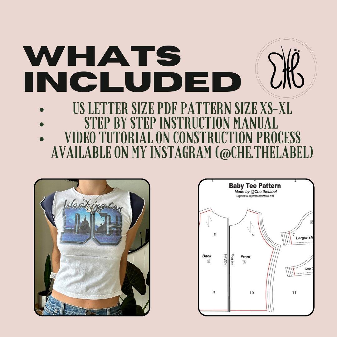 Upcycled Baby-Tee XS-XXL Sewing Pattern | PDF Download