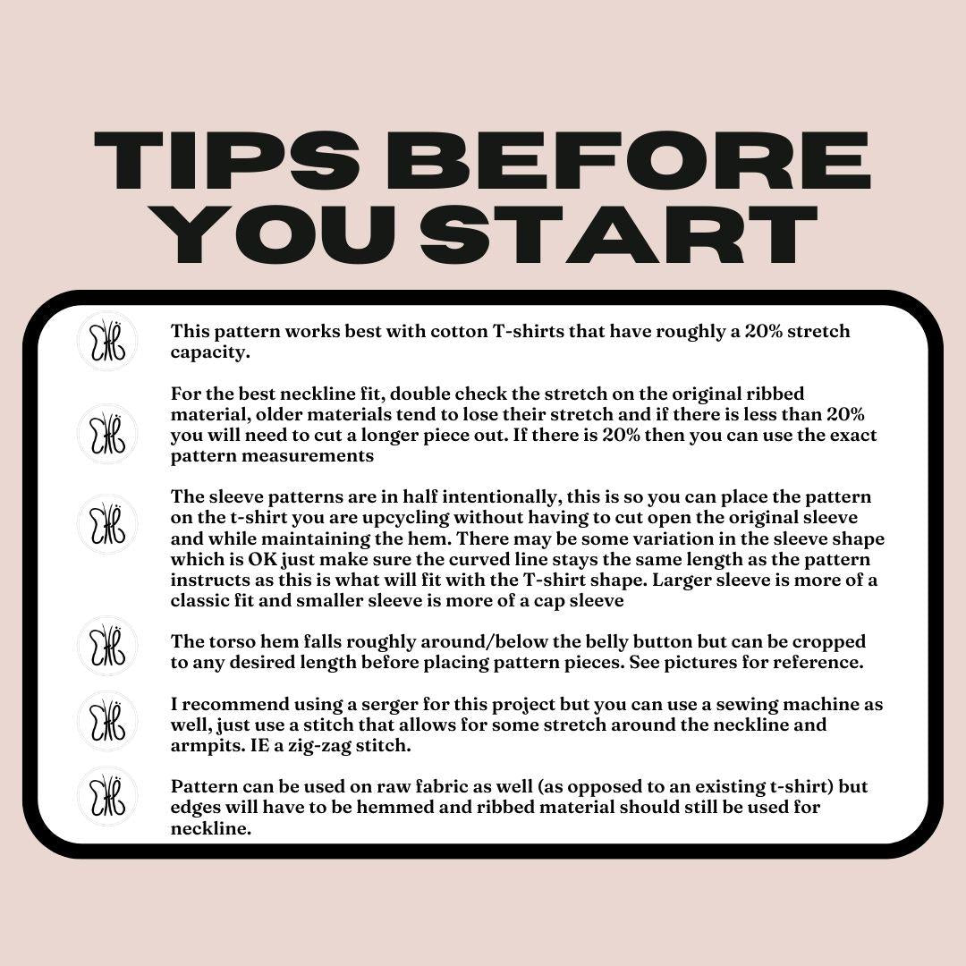 Upcycled Baby-Tee XS-XXL Sewing Pattern | PDF Download